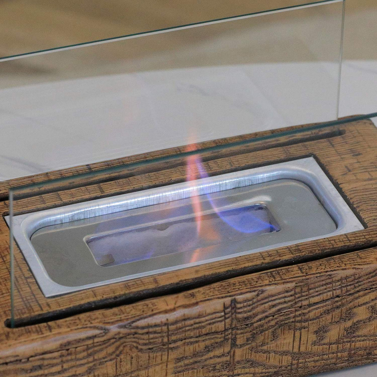 Ethanol fireplace 0.15L 45 min burning time for 18m² bio ethanol burner table fireplace with fire extinguisher lid and tempered glass