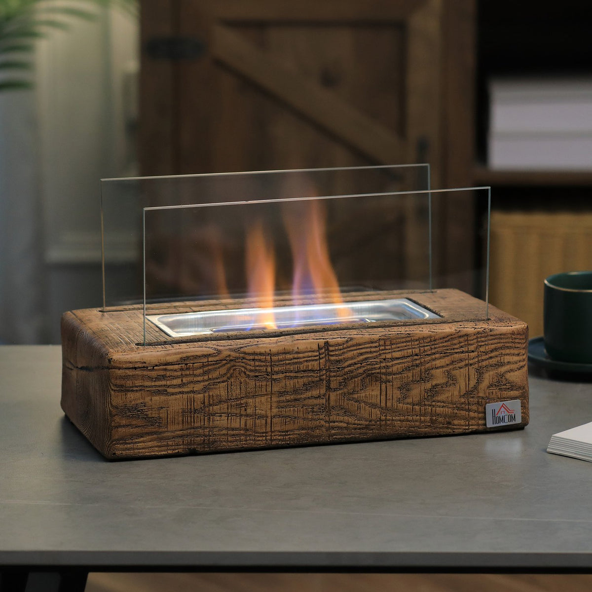 Ethanol fireplace 0.15L 45 min burning time for 18m² bio ethanol burner table fireplace with fire extinguisher lid and tempered glass