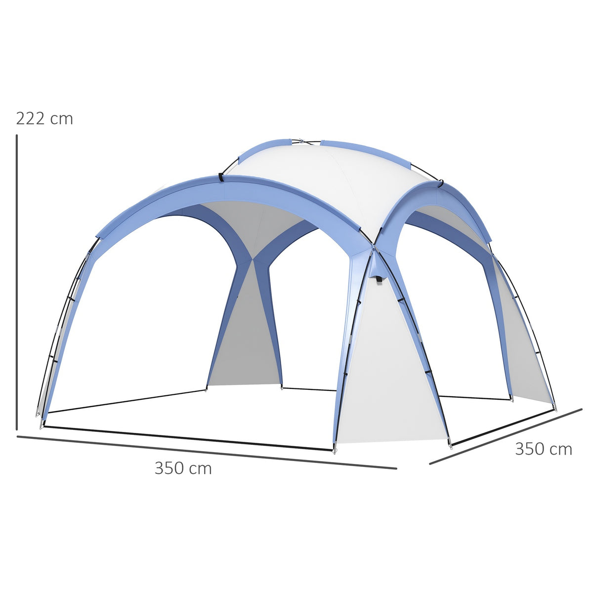 Event Shelter 3.5 x 3.5 m Gazebo with Hook Door Water-Repellent Winterproof Garden Gazebo Party Tent Sun Protection for Camping, Garden Festivals Blue