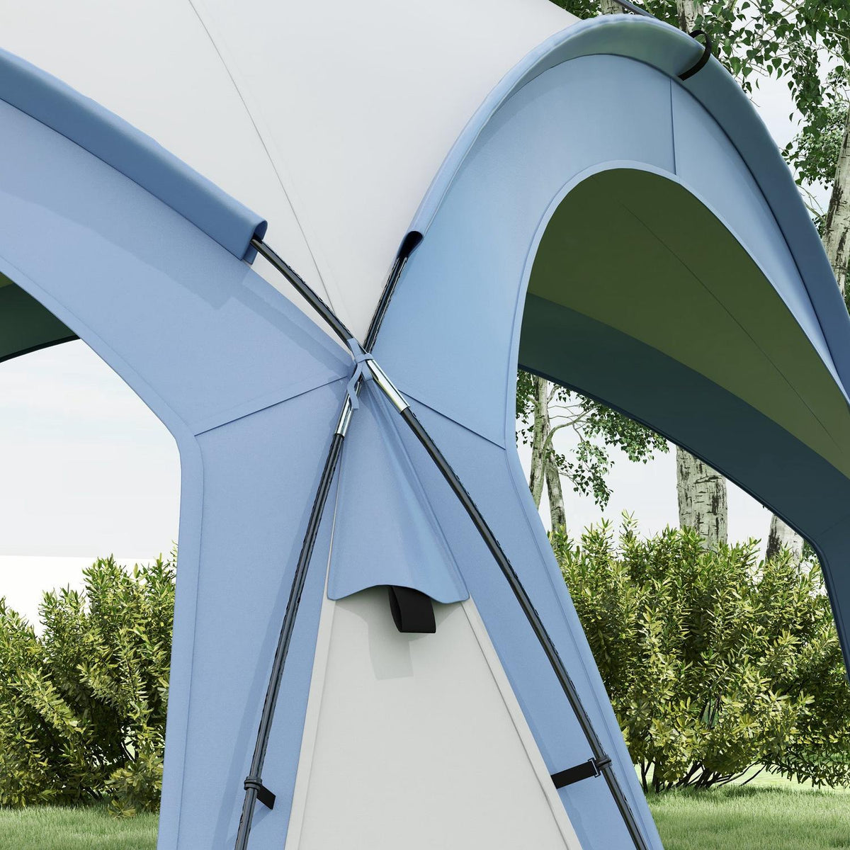 Event Shelter 3.5 x 3.5 m Gazebo with Hook Door Water-Repellent Winterproof Garden Gazebo Party Tent Sun Protection for Camping, Garden Festivals Blue
