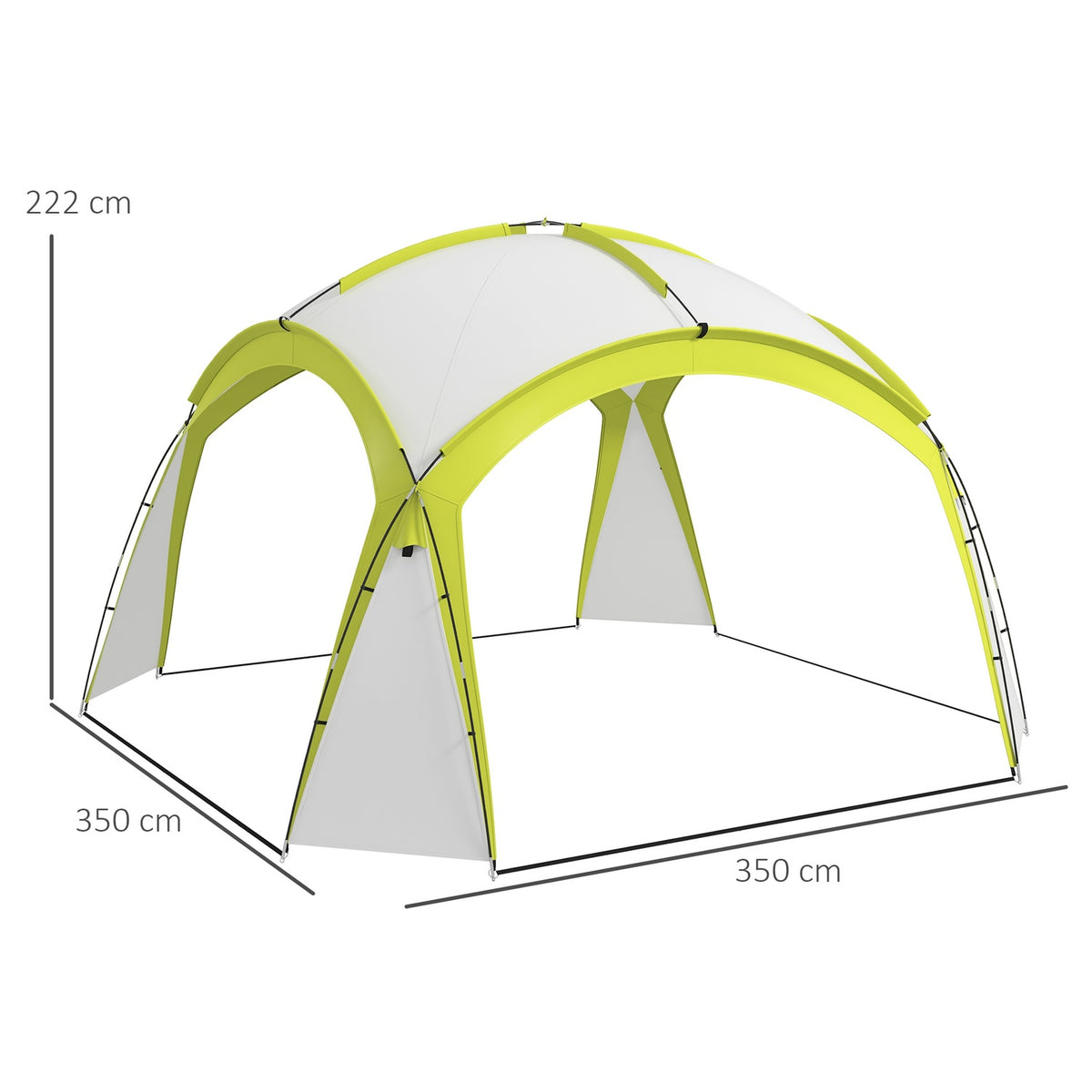 Event Shelter 3.5 x 3.5 m Gazebo with Hook Door Water-Repellent Winterproof Garden Gazebo Party Tent Sun Protection for Camping, Garden Festivals Green