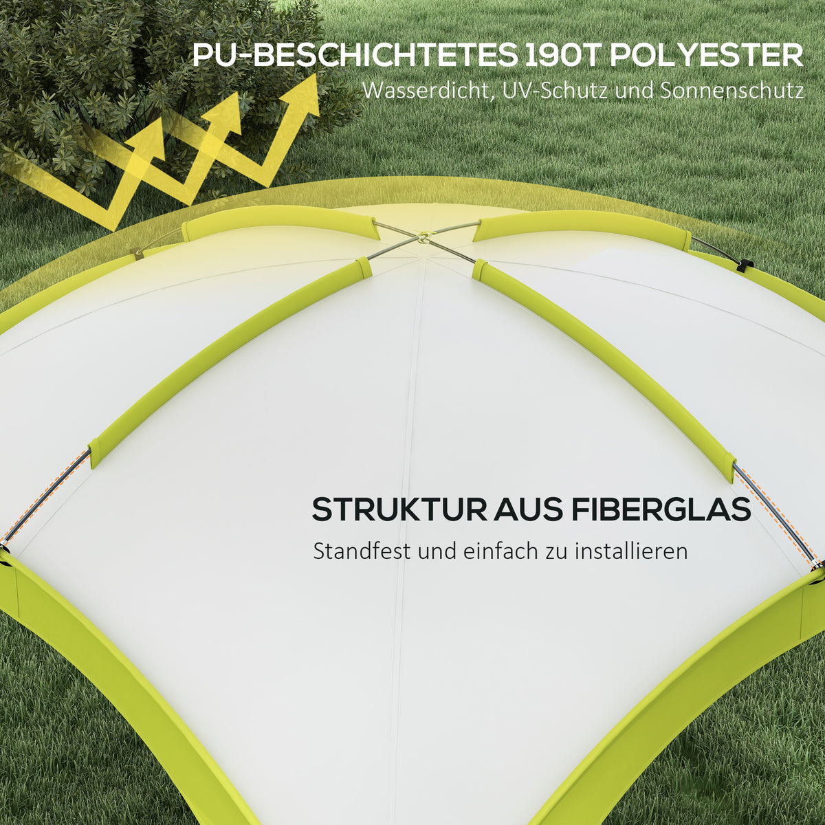 Event Shelter 3.5 x 3.5 m Gazebo with Hook Door Water-Repellent Winterproof Garden Gazebo Party Tent Sun Protection for Camping, Garden Festivals Green