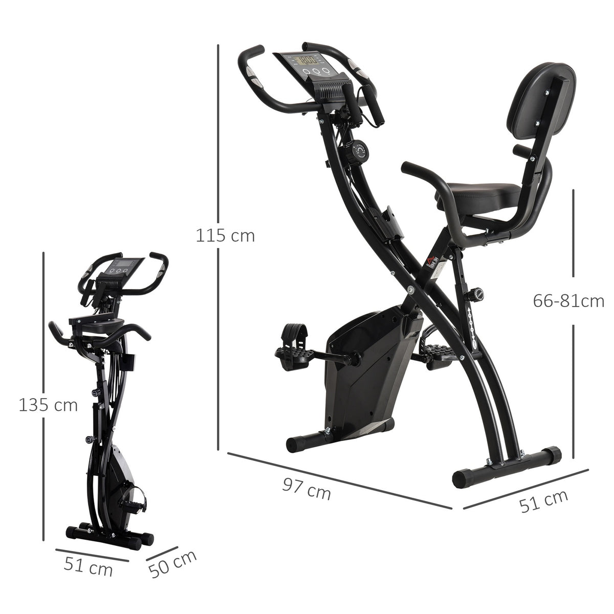 Exercise Bike 2-In-1 Bicycle Trainer Home Trainer Folding Exercise Bike With 8 Levels Of Adjustable Magnetic Resistance And 1 Pair Of Steel Tension Ropes