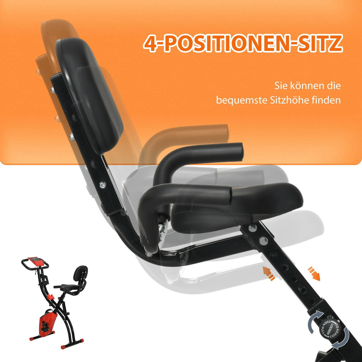 Exercise Bike 2-In-1 Home Trainer Lcd Display Folding Exercise Wheel With 8-Level Adjustable Magnetic Resistance And 1 Pair Of Tension Ropes 107X52X110 Cm