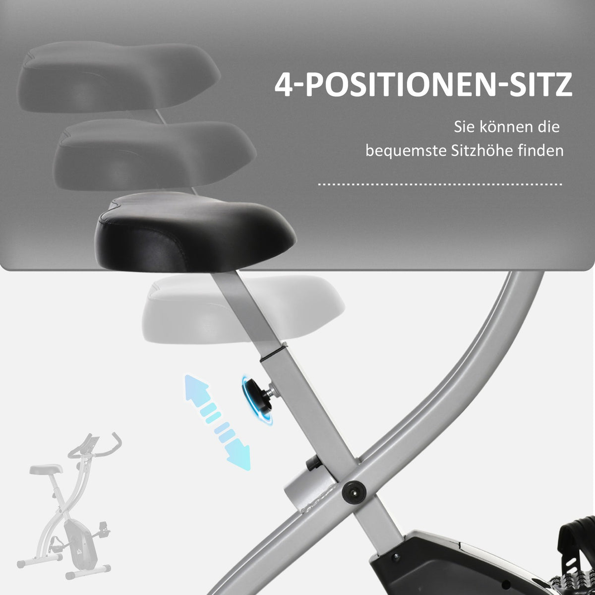 Exercise Bike Bicycle Trainer With 8 Levels Of Adjustable Magnetic Resistance, Foldable Fitness Bike, Height-Adjustable Lcd Display, Hand Pulse Sensors