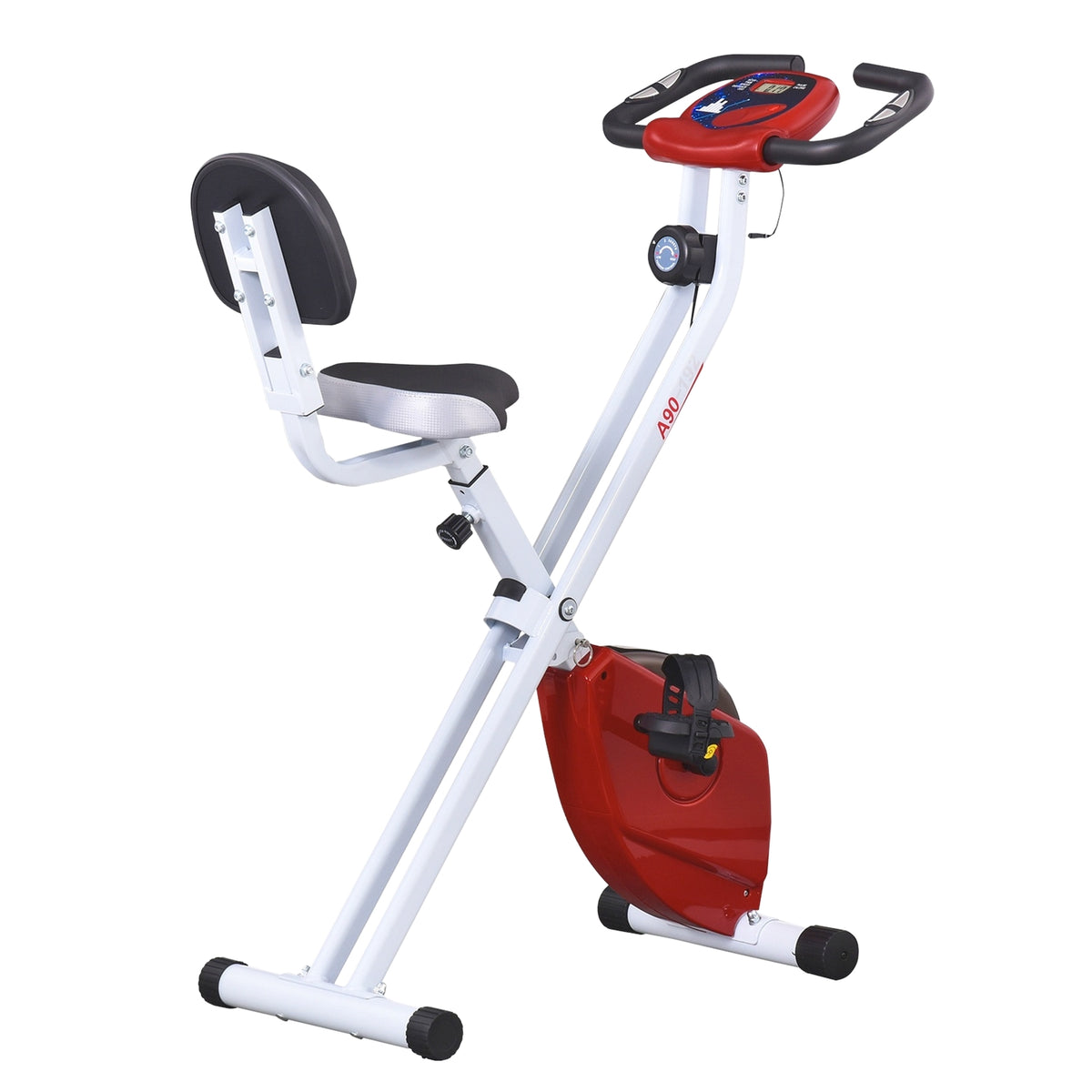 Exercise Bike Bicycle Trainer With 8 Levels Of Adjustable Magnetic Resistance, Height-Adjustable Steel Red + White 43 X 97 X 109 Cm