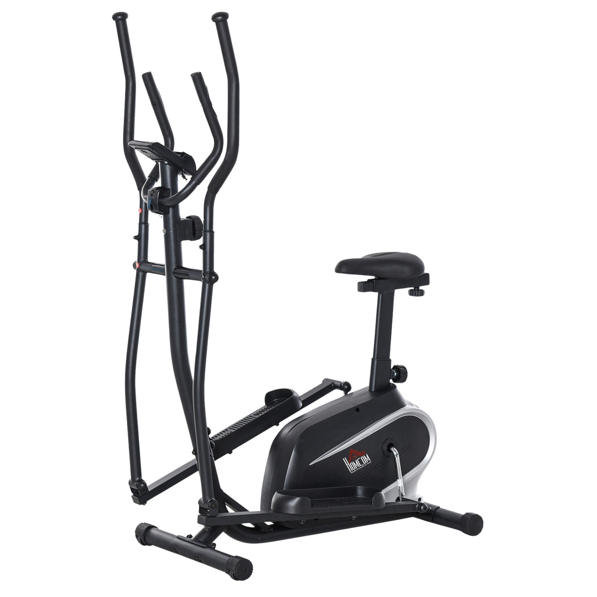 Exercise Bike Cross Trainer Elliptical Trainer With Lcd Monitor, Adjustable Seat Height, 8 Levels, 2 Wheels