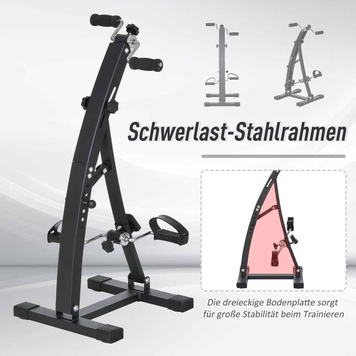 Exercise Bike Exercise Trainer Pedal Trainer For Seniors, Steel, Black, 41X50X96Cm