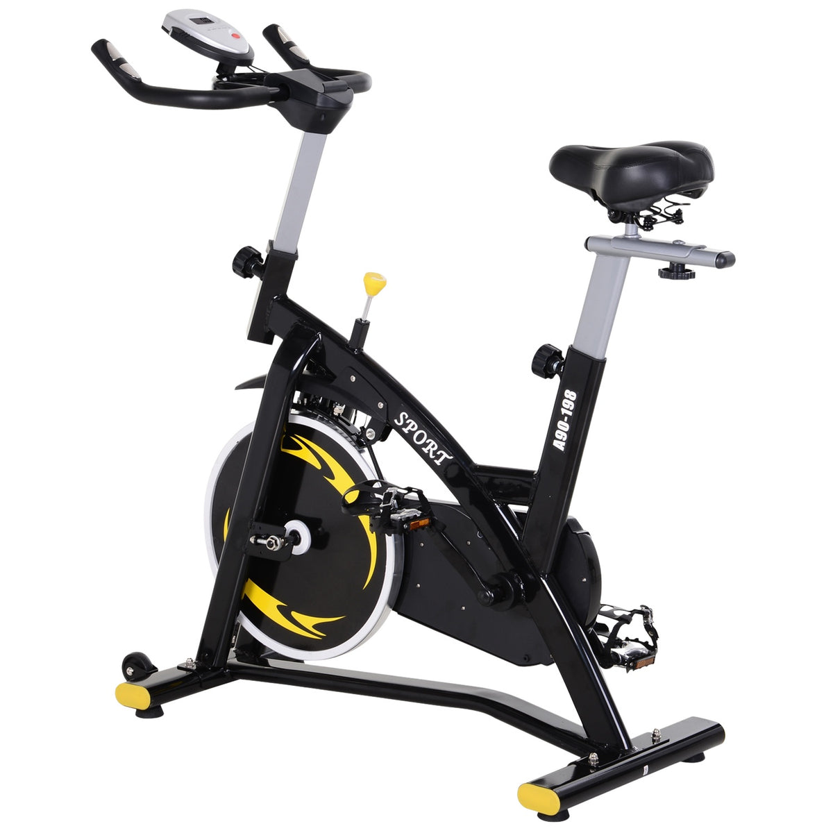Exercise Bike Flywheel With Continuous Resistance With 10Kg Fitness Bike Bicycle Trainer Height Adjustable Steel Black, 120X47X104.5-117 Cm