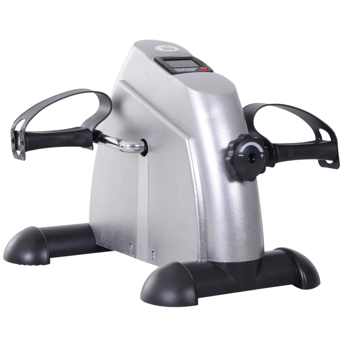 Exercise bike mini bike pedal trainer training bike bicycle device with LCD display cast iron silver 35 x 40 x 31 cm