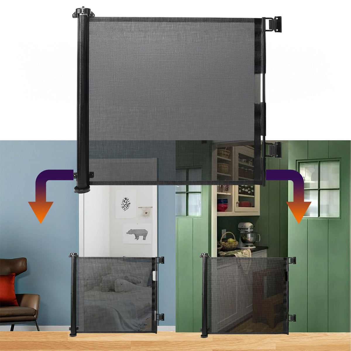 Expandable Child Safety Gate for Doors and Stairs