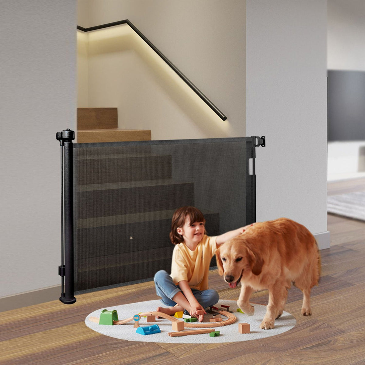Expandable Child Safety Gate for Doors and Stairs