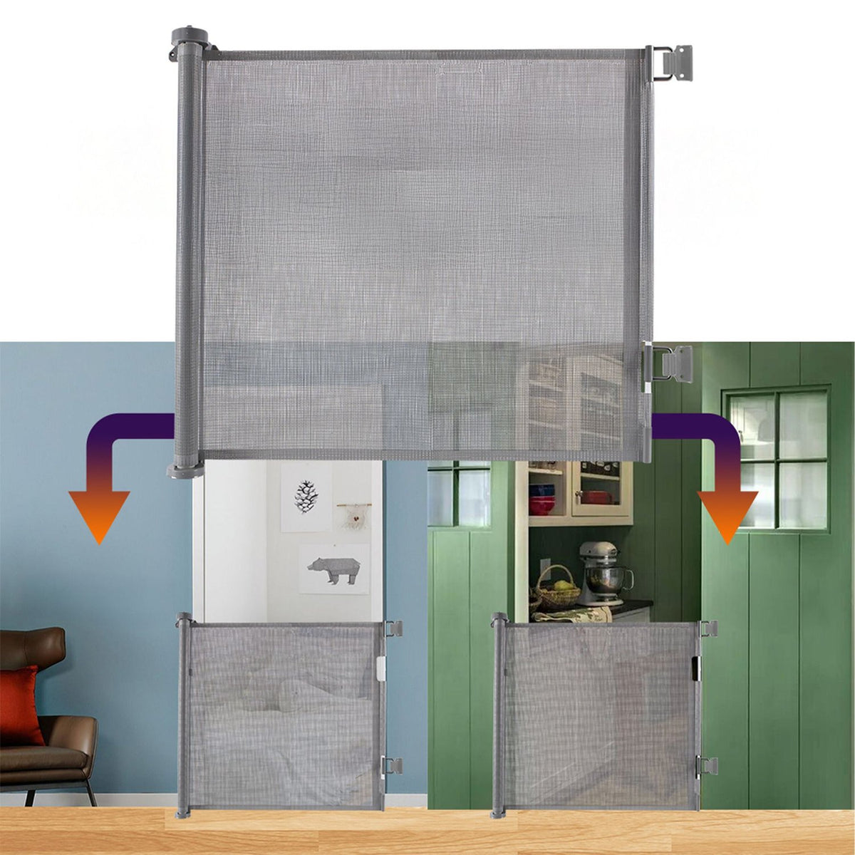 Expandable Child Safety Gate for Doors and Stairs