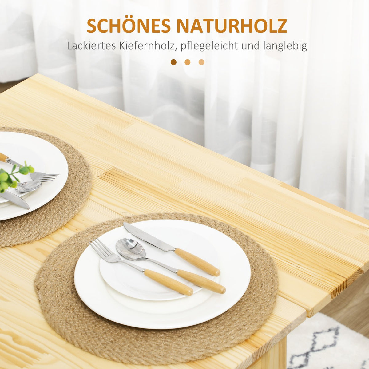 Expandable Folding Table 2-4 People Wooden Table Natural 120X80X75Cm