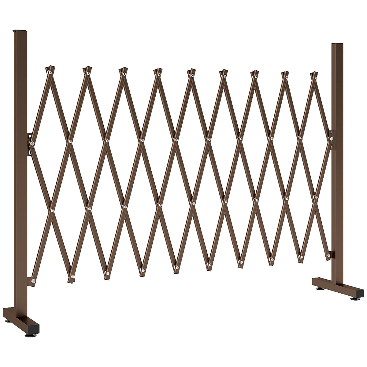 Expandable Garden Fence, Aluminum-Iron, Brown, 31-250cm