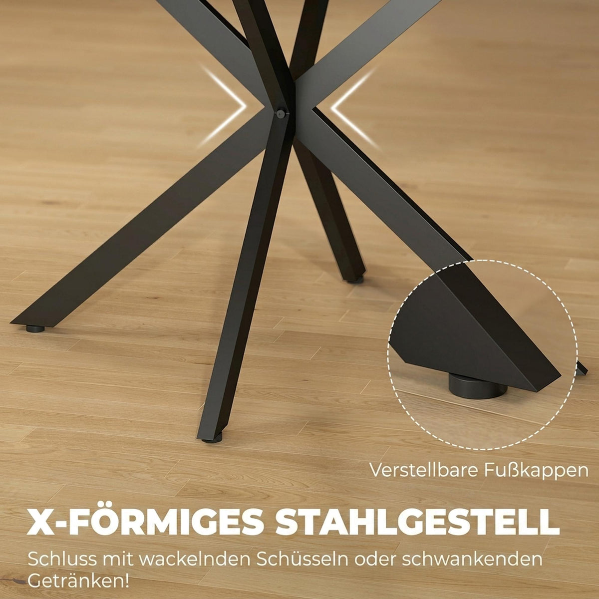 Extendable Dining Table for 4–6, Brown Wood, Industrial Style
