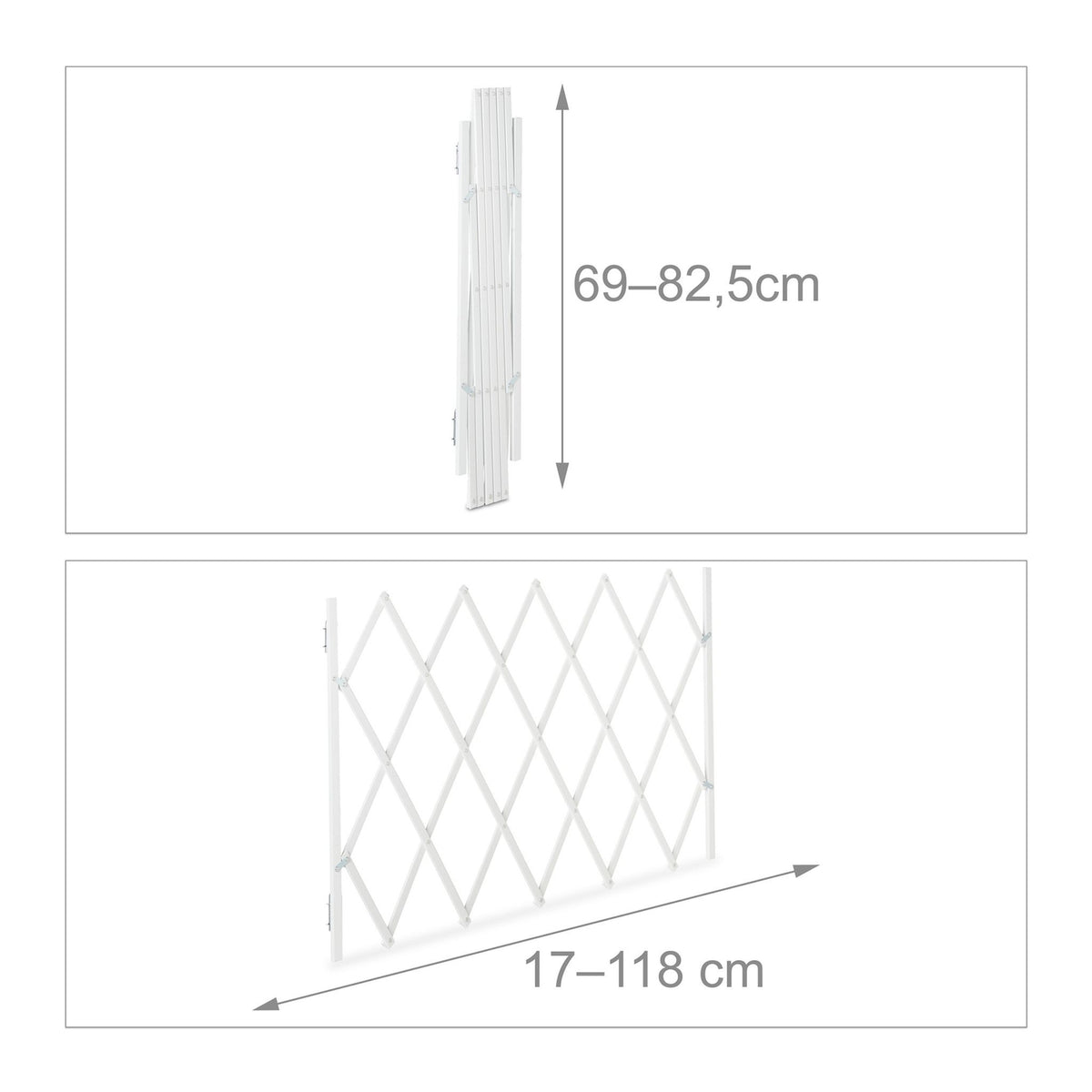 Extendable Dog Barrier, White, Bamboo, Adjustable Width