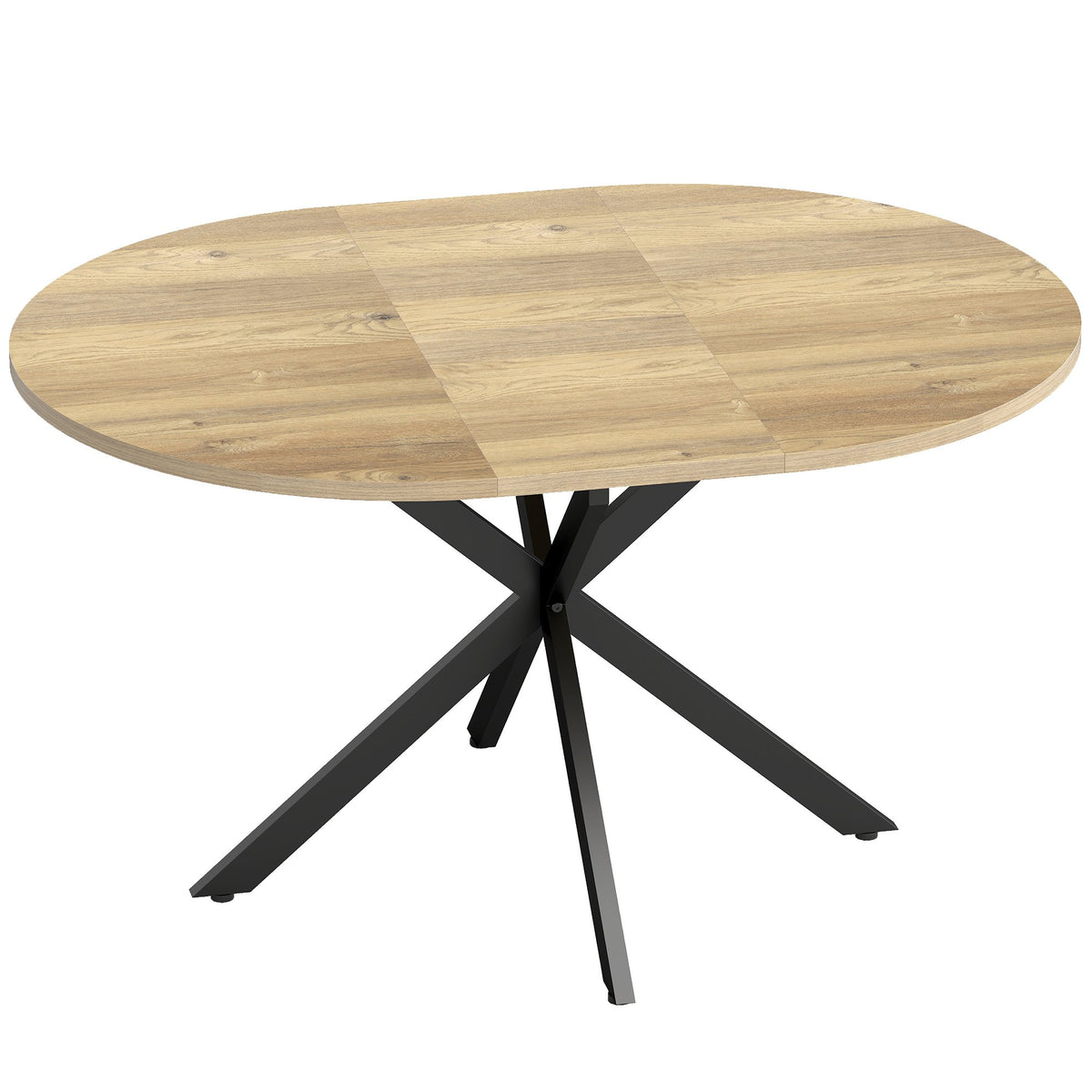 Extendable Round Dining Table for 4-6, 100-135 cm, Wood Finish