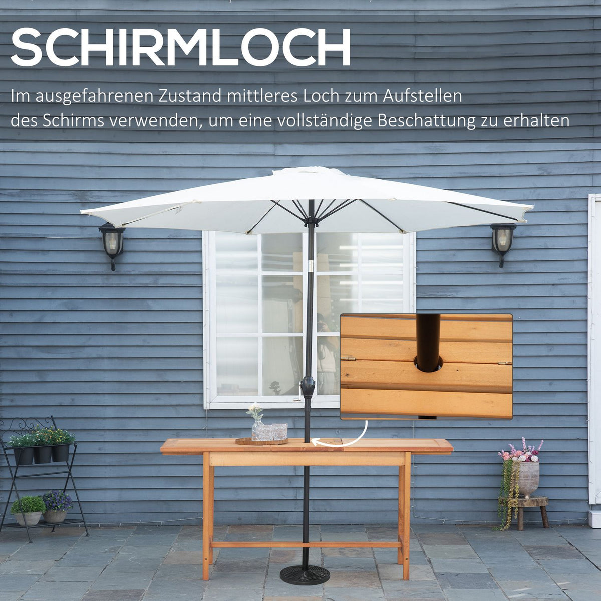 Extendable Table Weatherproof Garden Table Made Of Fir Wood, Dining Table For Garden, Extendable, Brown, 160/120X70X72Cm