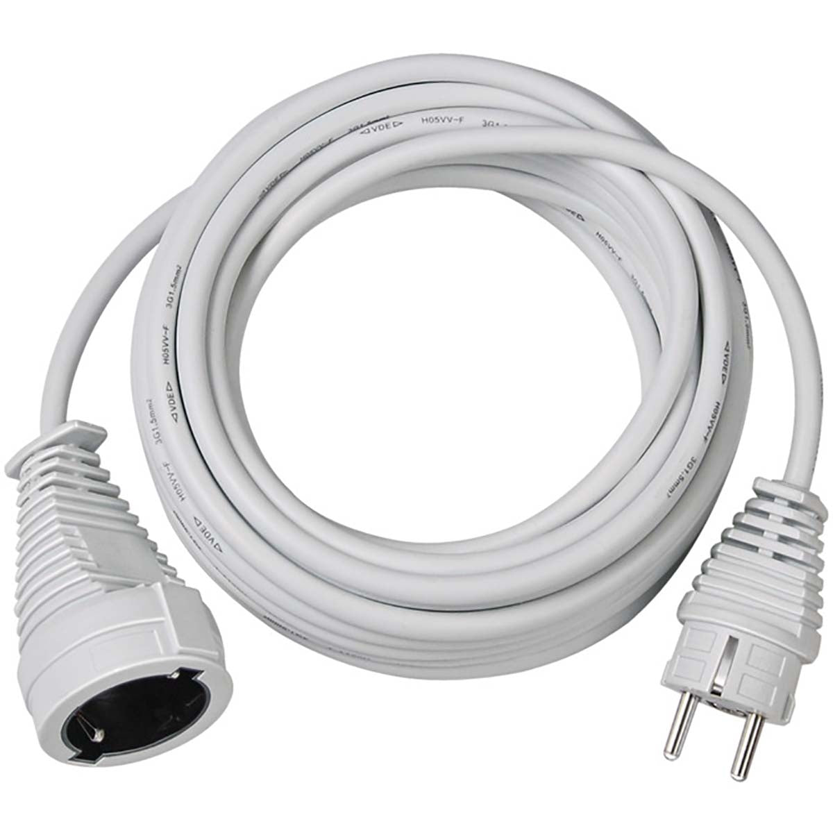 Extension cable 5.00 m H05VV-F 3G1.5 IP20 White