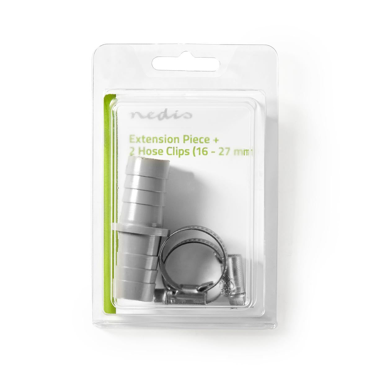 Extension piece with 2 hose clamps | 19mm | 19mm | Grey/Metal