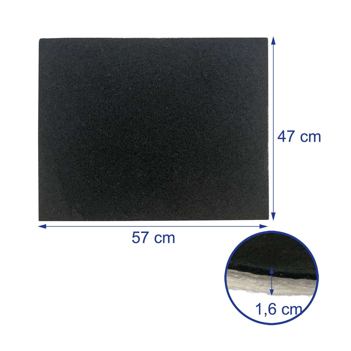 Extractor Hood Filter Set, 47x57 cm, Polyester & Carbon