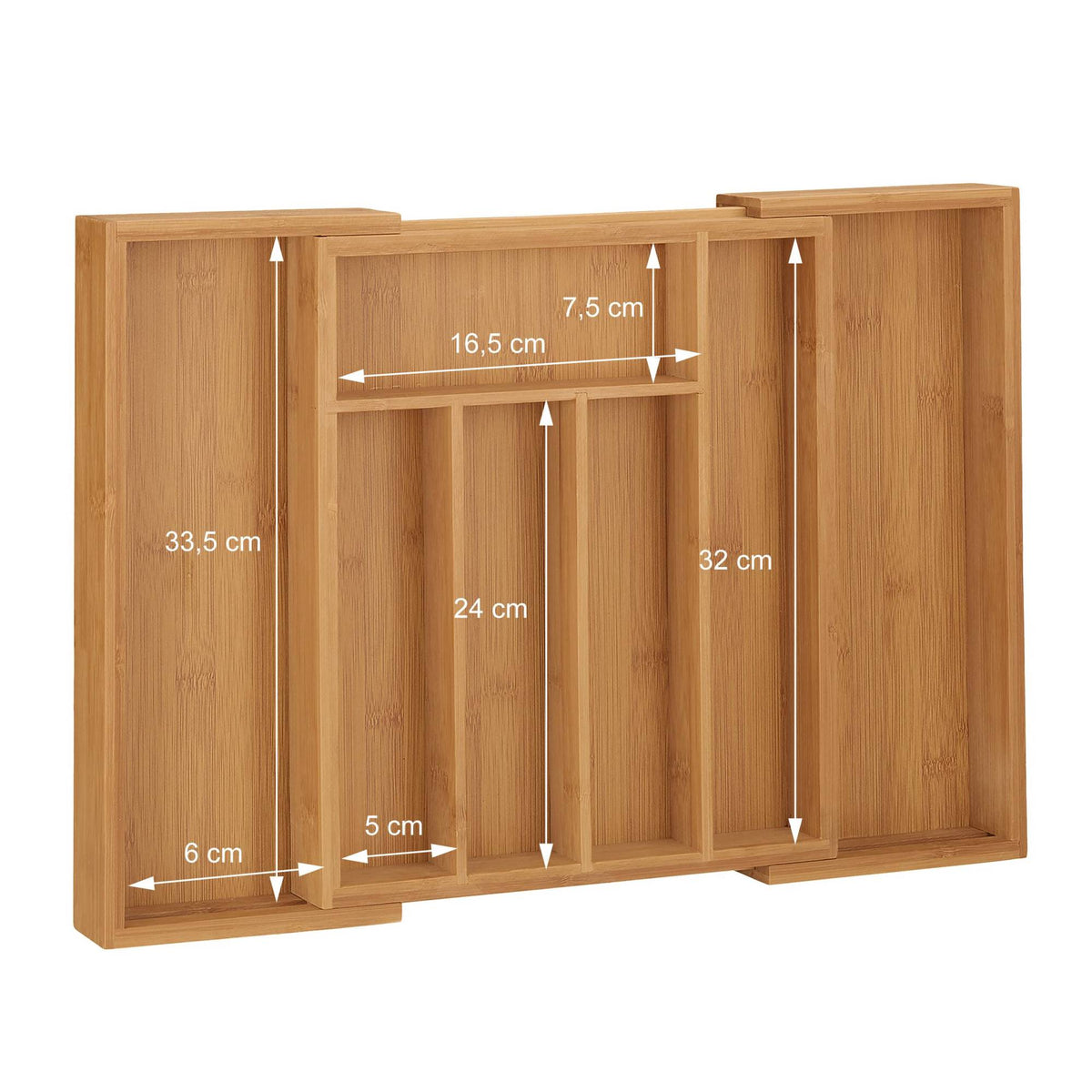 Extra deep cutlery drawer bamboo extendable