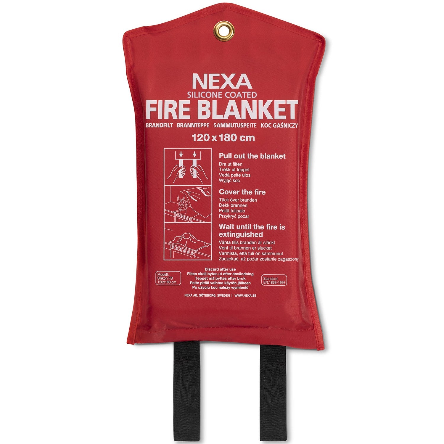 FB-180 RM Fire blanket Silicone Red 120x180 cm