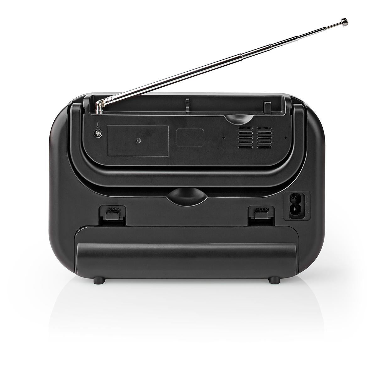 FM Radio | Portable design | AM / FM | Battery operated / Power adapter | Analog | 1.8 W| Black White Screen | Bluetooth® | Headphone jack | Carrying handle | Grey/Black