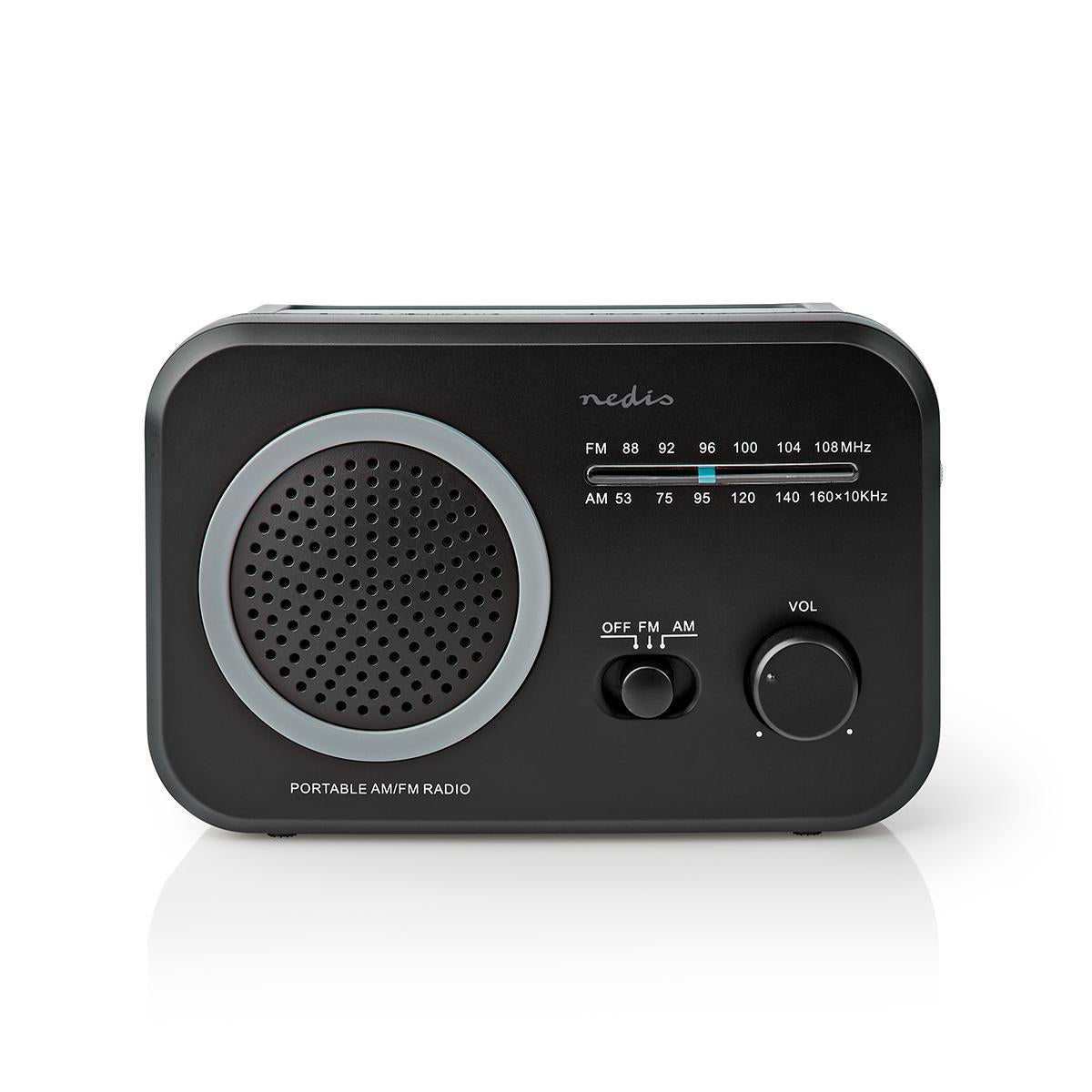 FM Radio | Portable design | AM / FM | Battery operated / Power adapter | Analog | 1.8 W| Black White Screen | Bluetooth® | Headphone jack | Carrying handle | Grey/Black