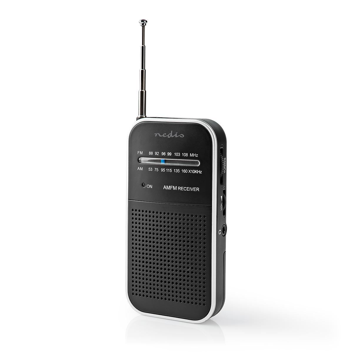 FM Radio | Portable design | AM / FM | Battery powered | Analog | 1.5 W| Black White Screen | Bluetooth® | Headphone jack | Aluminum / Black