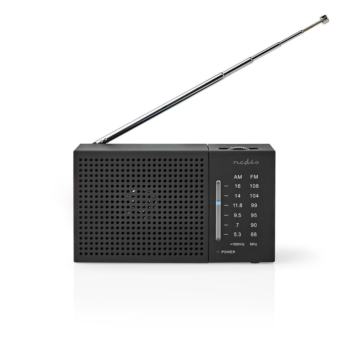 FM Radio | Portable design | AM / FM | Battery powered | Analog | 1.5 W| Black White Screen | Bluetooth® | Headphone jack | Black