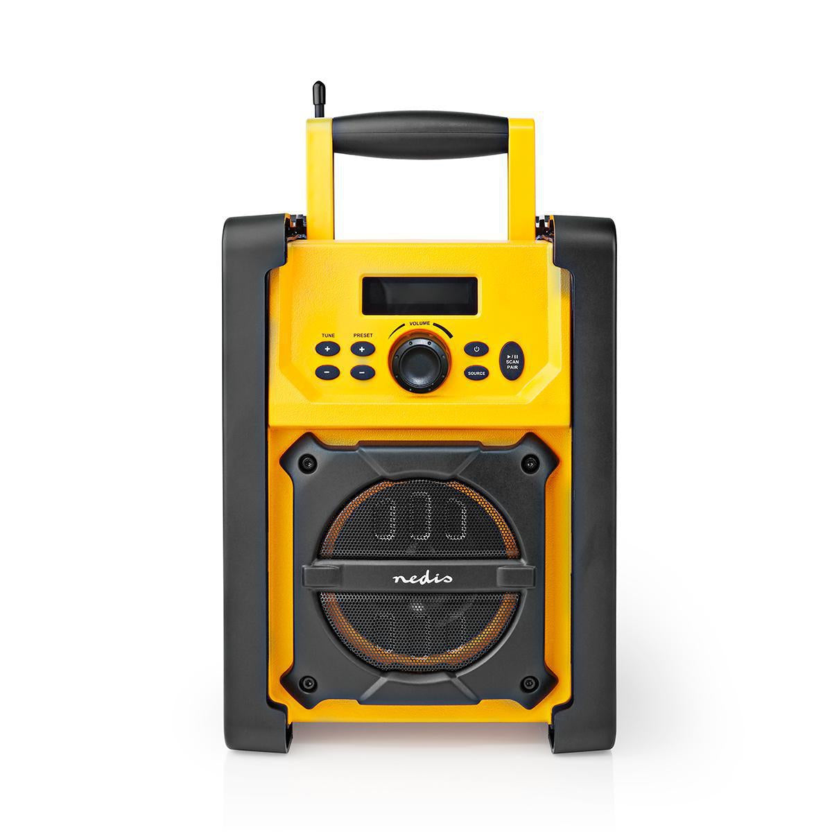 FM Radio | Radio at the Workplace | FM | Battery operated / Power adapter | Digital | 15 W| Screen Size: 2.2 " | Blue White Screen | Bluetooth® | IPX5 | Carrying Handle | Yellow / Black