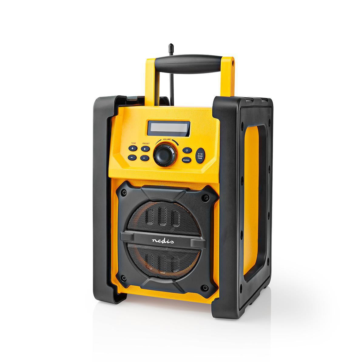 FM Radio | Radio at the Workplace | FM | Battery operated / Power adapter | Digital | 15 W| Screen Size: 2.2 " | Blue White Screen | Bluetooth® | IPX5 | Carrying Handle | Yellow / Black