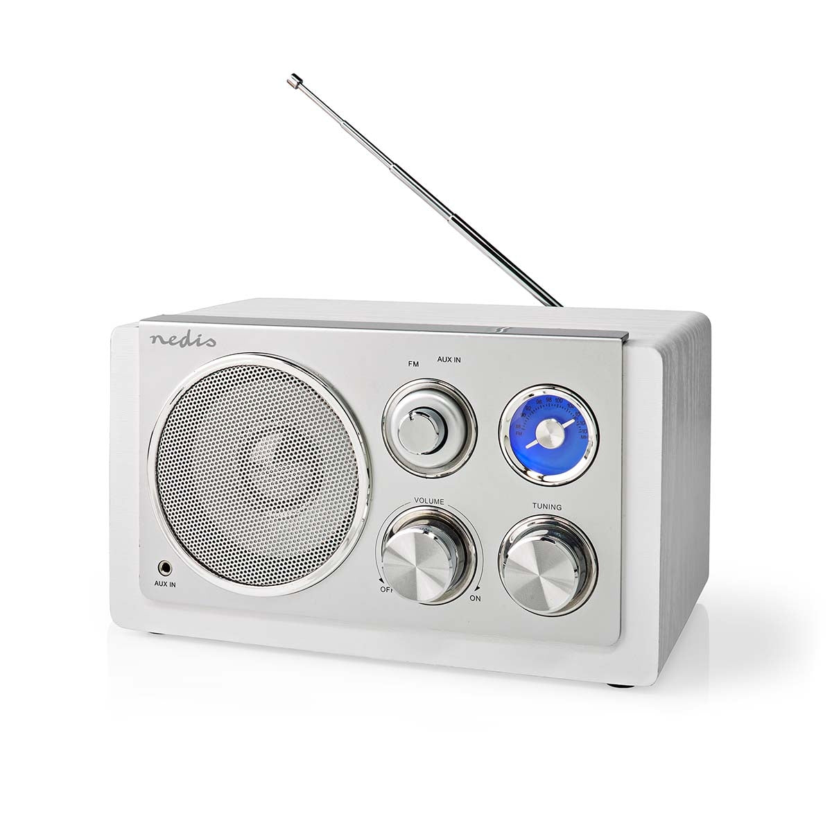 FM Radio | Table Design | FM | Power adapter | Analog | 15 W| Bluetooth® | White