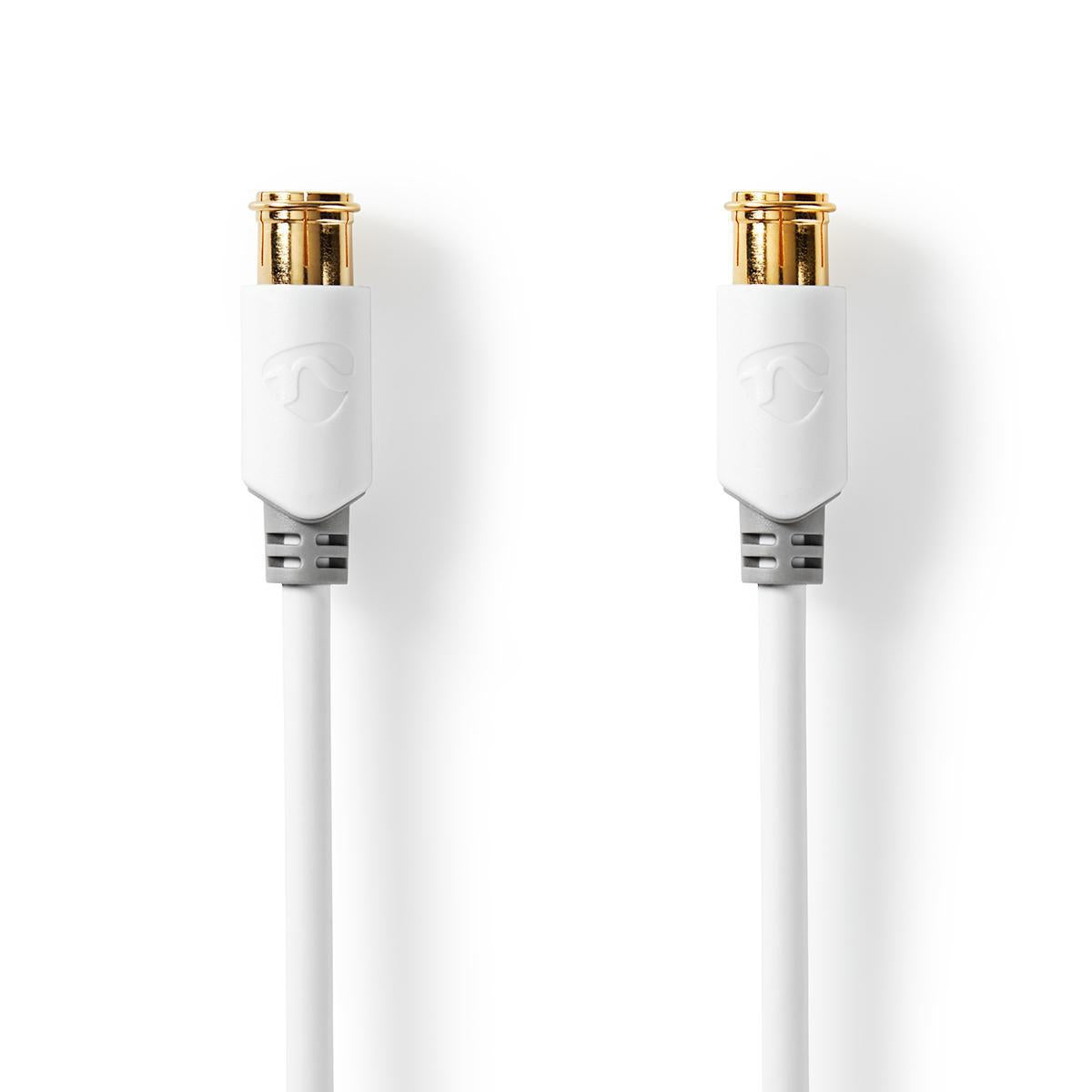 F Quick - F Quick Cables | F Male Quick | F Male Quick | Gold Plated | 75 Ohm | Double Shielded | 10.0 m | Round | PVC | White | Cardboard box with window