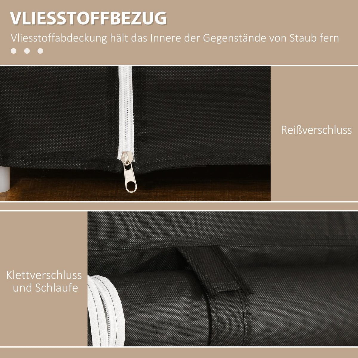 Fabric Wardrobe With Zipper, 1 Clothes Rail, 10 Shelves, 150X43X162.5Cm, Non-Woven Fabric