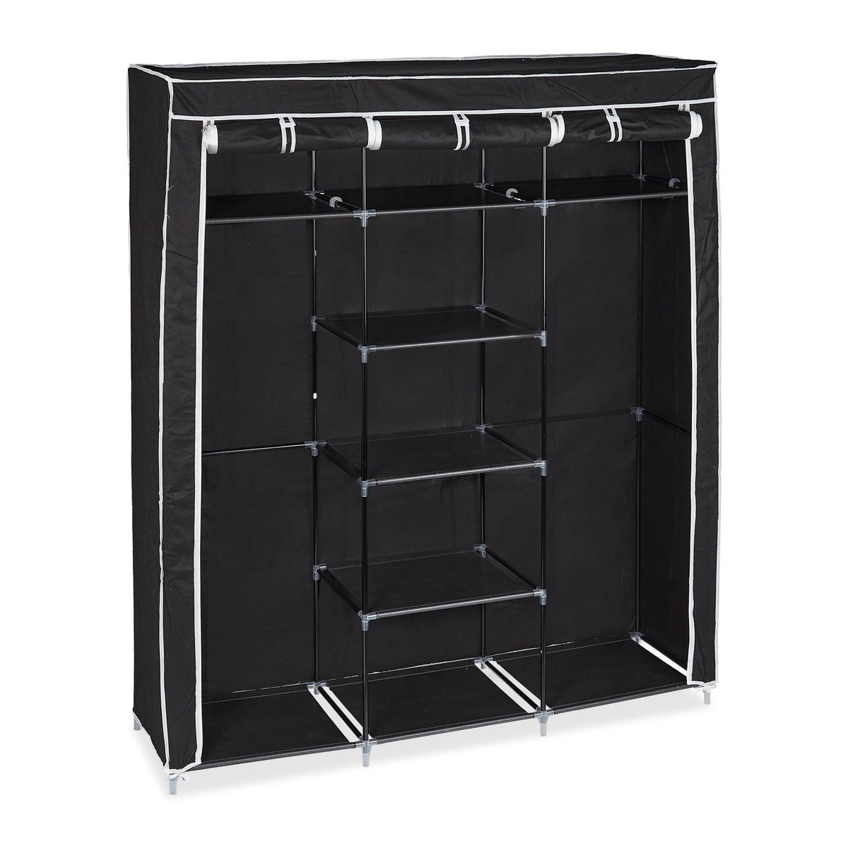 Fabric wardrobe XXL with 9 shelves