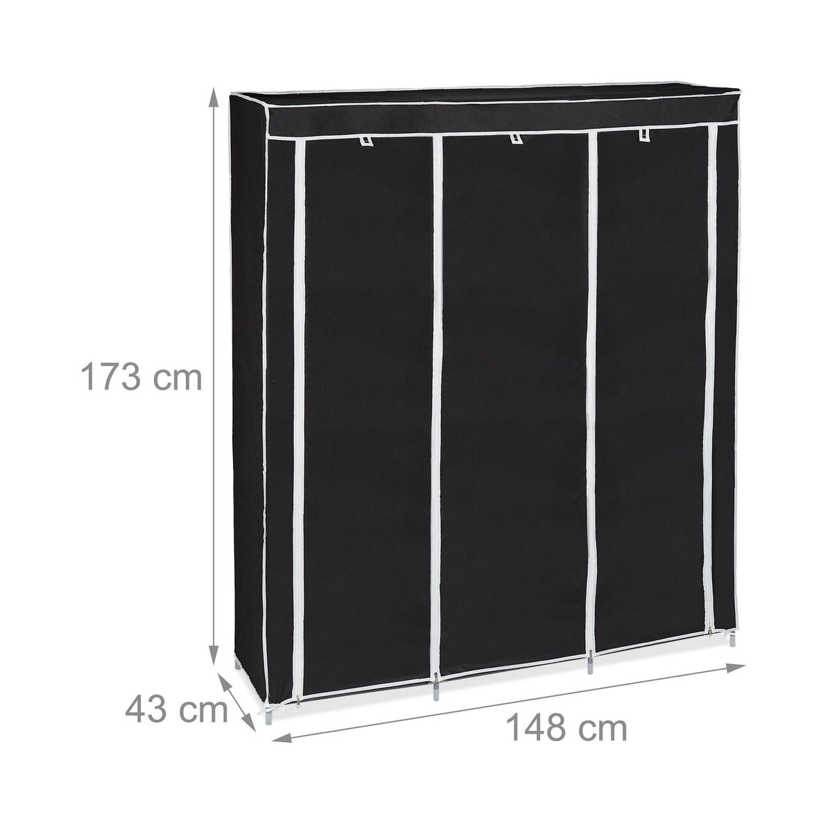 Fabric wardrobe XXL with 9 shelves