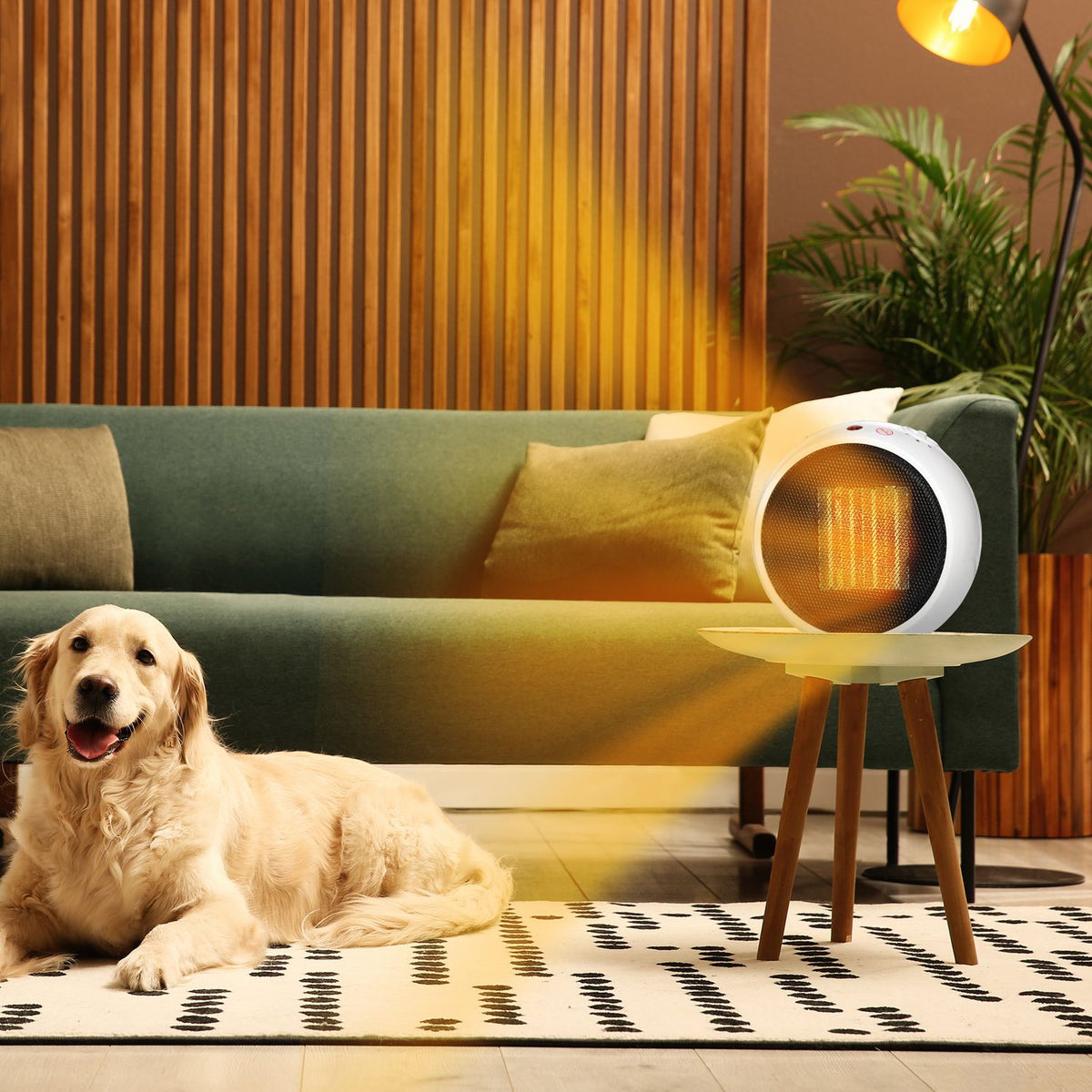 Fan Heater Electric Heater Heater Heater Heat 900W/1500W Pp Plastic White + Black 22 X 18.5 X 21 Cm