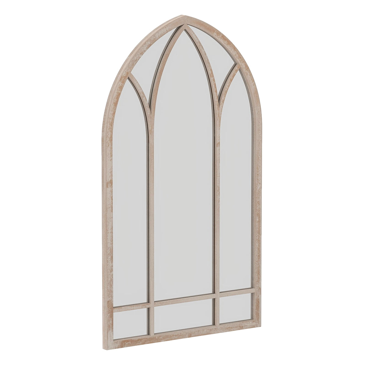 Farmhouse Arched Wall Mirror, 83x48 cm, Grey Metal Frame