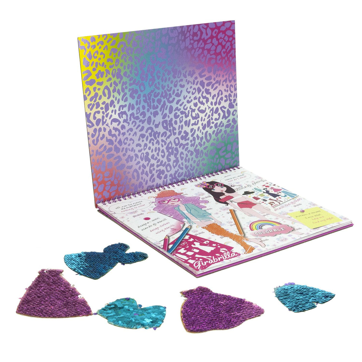 Fashion Sketch Book with Stencils and Stickers, 40 Pages