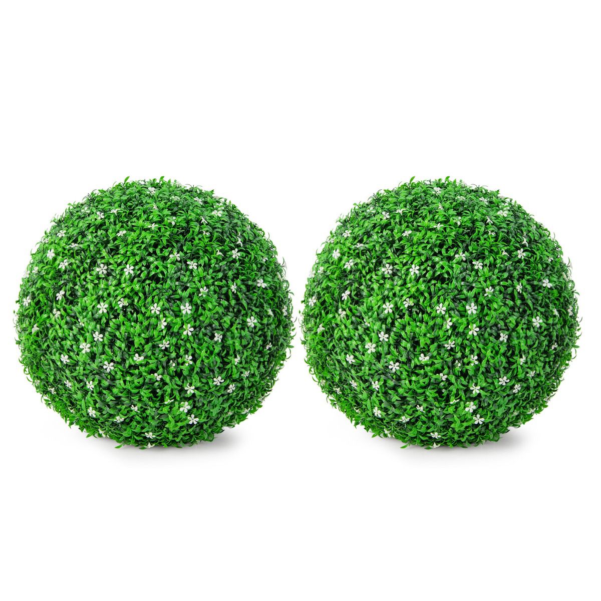 Faux Boxwood Topiary Balls, 2-Pack 19.5 Inch UV Resistant