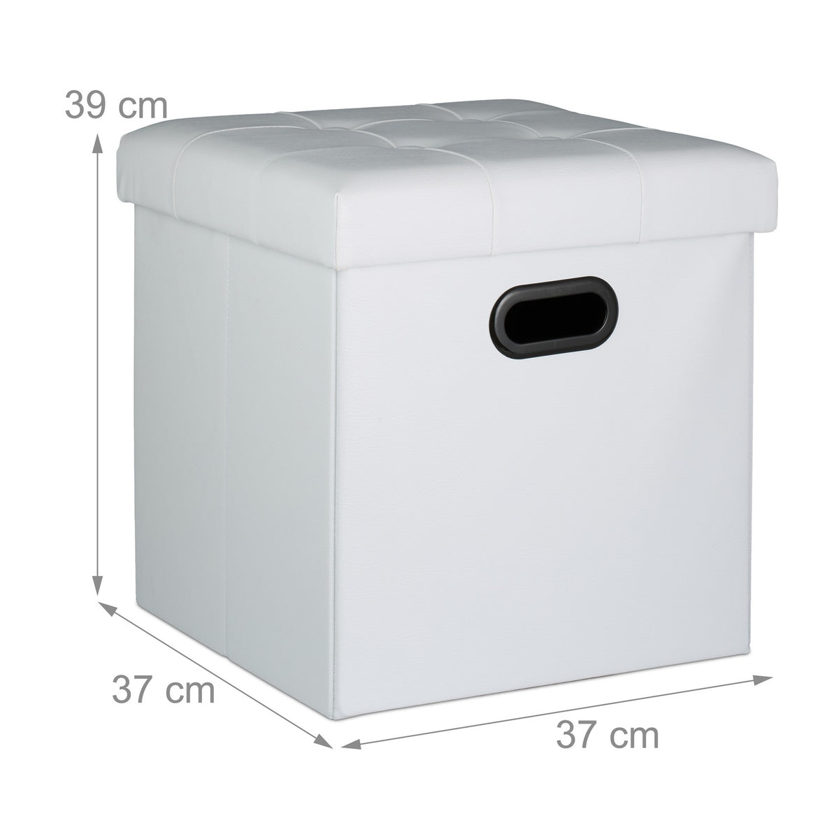 Faux Leather Storage Ottoman, Foldable Seat