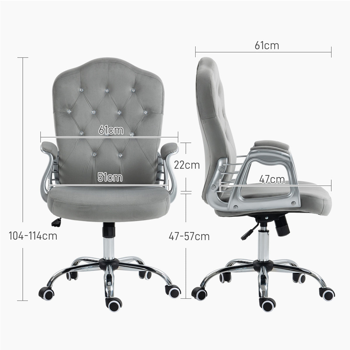 Faux leather office chair, ergonomic desk chair with rocker function, 360° rotatable, height adjustable, up to 120 kg, light gray