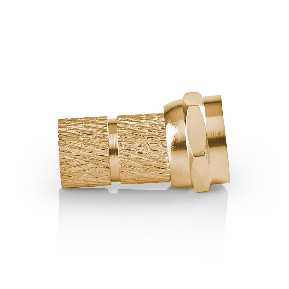 F connector | Straight | Male | Gold Plated | 75 Ohm | Twist-On | Cable input diameter: 5.5 mm | Copper | Metal | 2 pcs. | Cardboard box with window