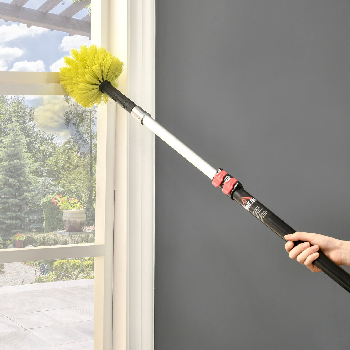 Feather Duster Set 4-In-1 Extendable Dusting Brush, Microfibers, 73-180Cm, For Ceilings & Cobwebs, Washable Telescopic Rod