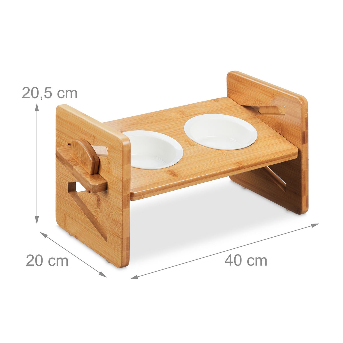 Feeding station for dogs adjustable in height