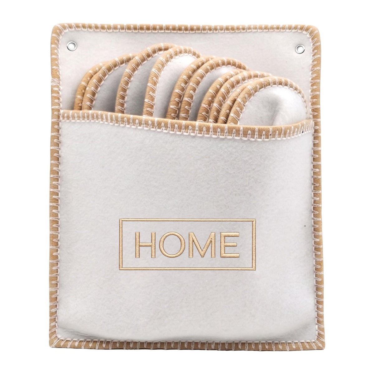 Felt Guest Slippers Set, 6 Pairs with Storage Bag