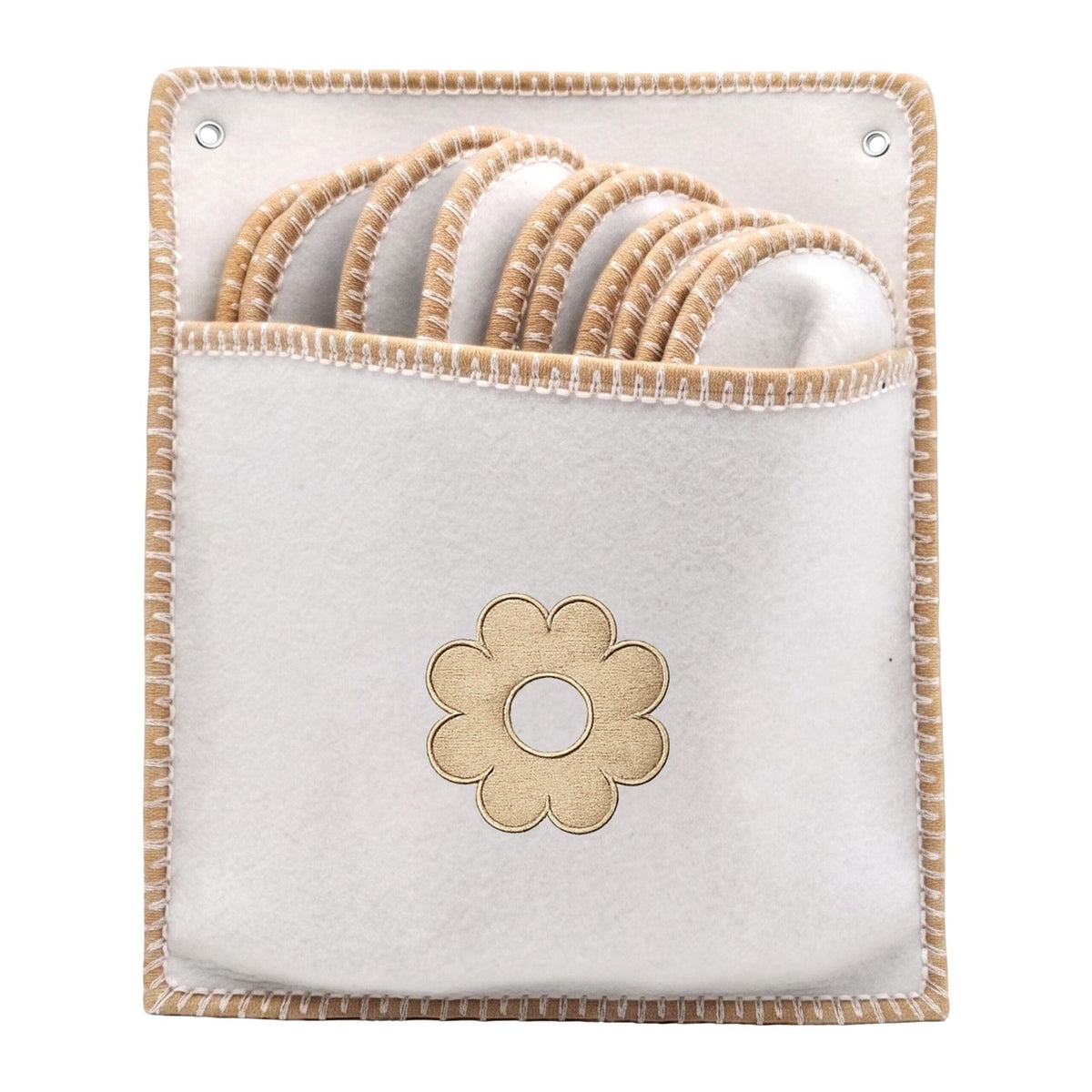 Felt Guest Slippers Set, 6 Pairs with Storage Bag